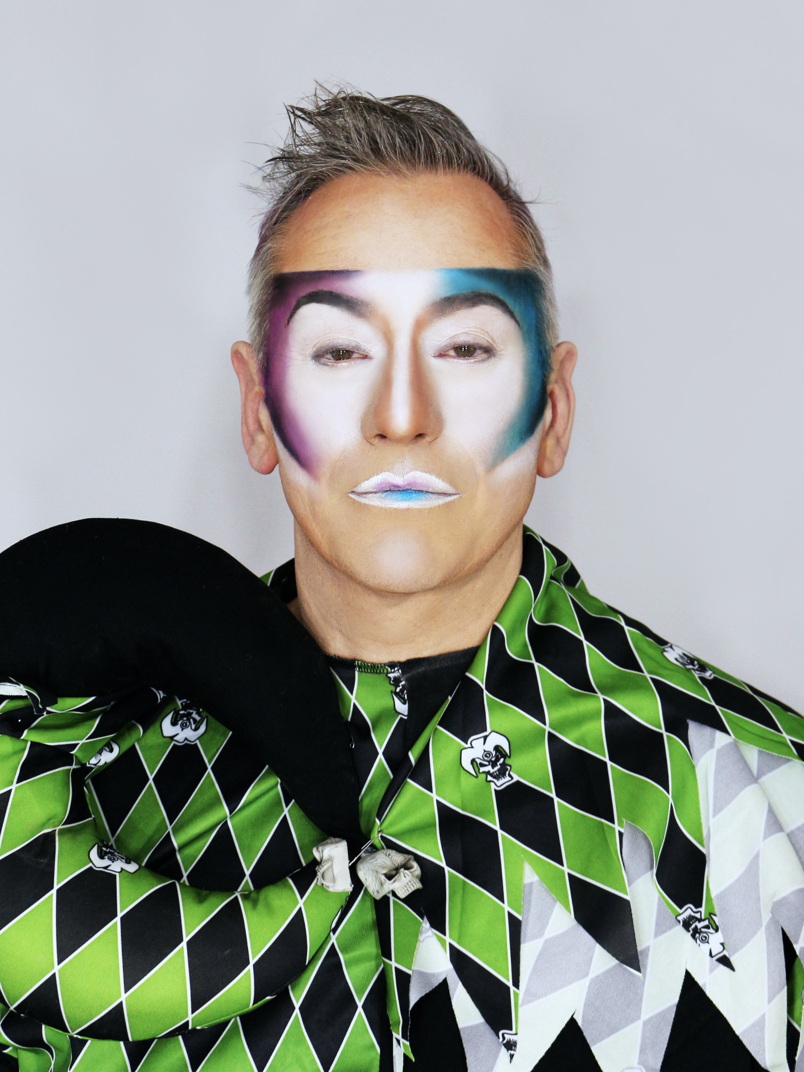 androgynous drag look colourful drag makeup look